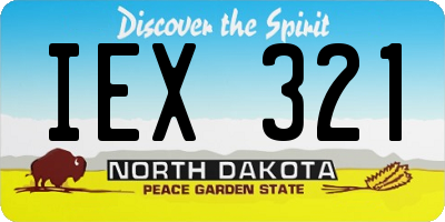 ND license plate IEX321