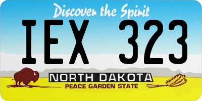 ND license plate IEX323