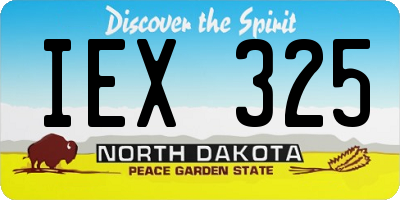 ND license plate IEX325