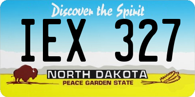 ND license plate IEX327