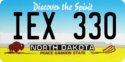 ND license plate IEX330