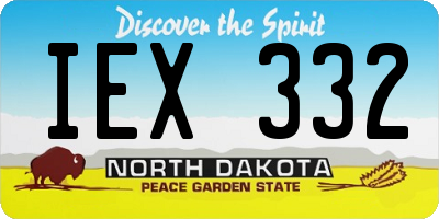 ND license plate IEX332