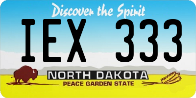 ND license plate IEX333