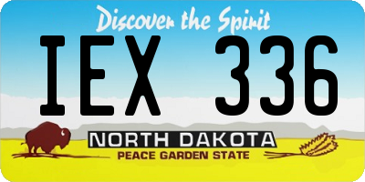 ND license plate IEX336