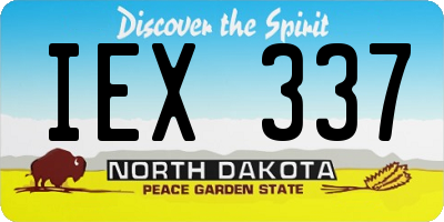 ND license plate IEX337