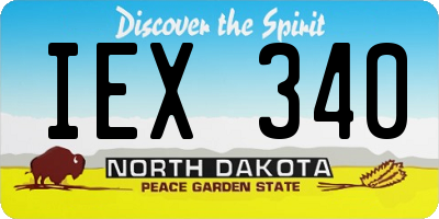 ND license plate IEX340