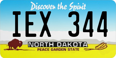 ND license plate IEX344