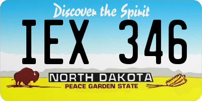 ND license plate IEX346