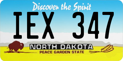 ND license plate IEX347