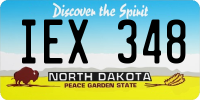 ND license plate IEX348
