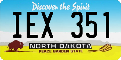 ND license plate IEX351
