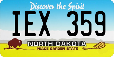 ND license plate IEX359