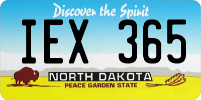 ND license plate IEX365