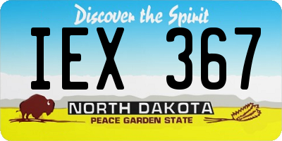 ND license plate IEX367