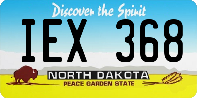 ND license plate IEX368