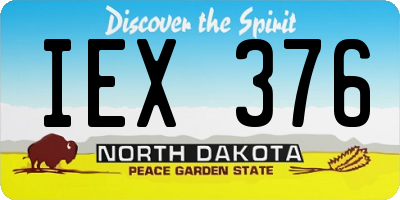 ND license plate IEX376