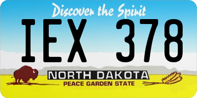 ND license plate IEX378