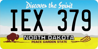 ND license plate IEX379