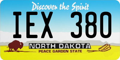 ND license plate IEX380