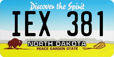ND license plate IEX381