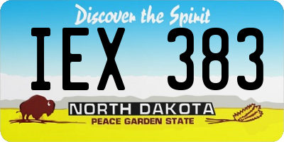 ND license plate IEX383