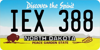 ND license plate IEX388