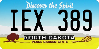 ND license plate IEX389