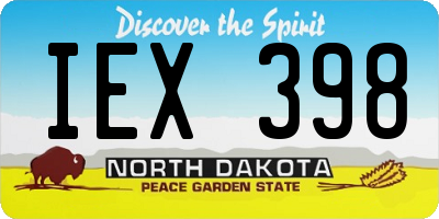 ND license plate IEX398