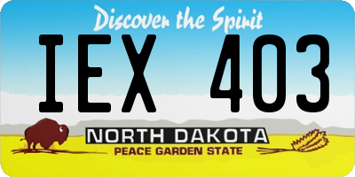 ND license plate IEX403