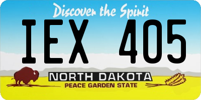 ND license plate IEX405