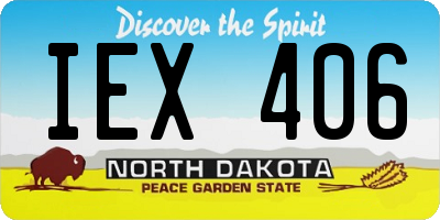 ND license plate IEX406