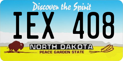 ND license plate IEX408