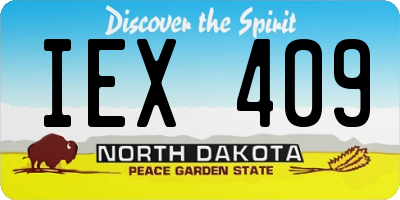 ND license plate IEX409