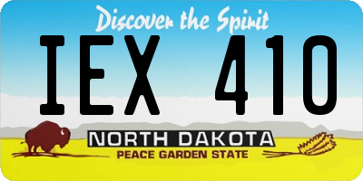 ND license plate IEX410