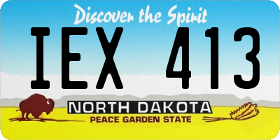 ND license plate IEX413
