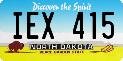ND license plate IEX415
