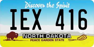 ND license plate IEX416