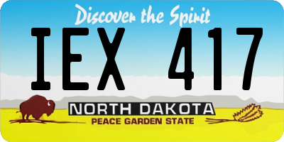 ND license plate IEX417