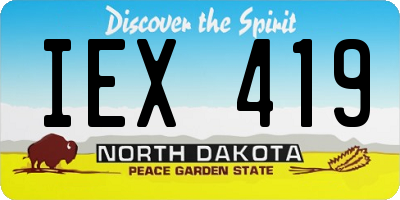 ND license plate IEX419