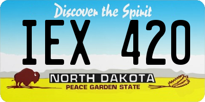 ND license plate IEX420