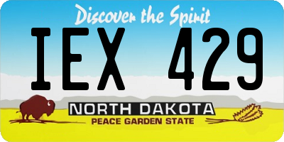 ND license plate IEX429