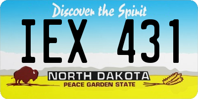 ND license plate IEX431