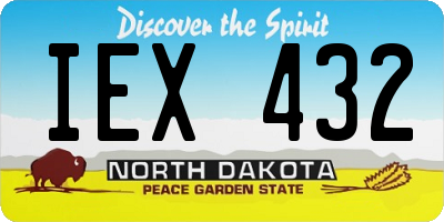 ND license plate IEX432