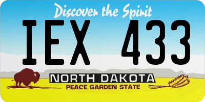 ND license plate IEX433