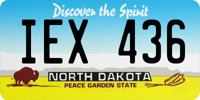 ND license plate IEX436