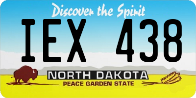 ND license plate IEX438