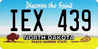 ND license plate IEX439