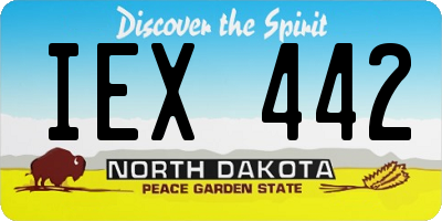 ND license plate IEX442