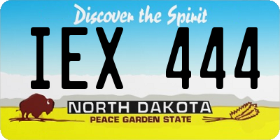 ND license plate IEX444
