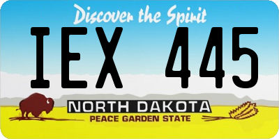 ND license plate IEX445